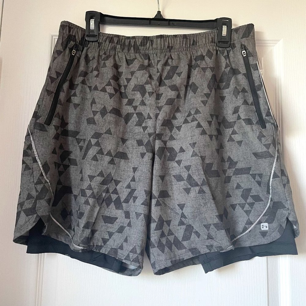 New Men's HIND 7 Inseam Short Black/Grey Size XL